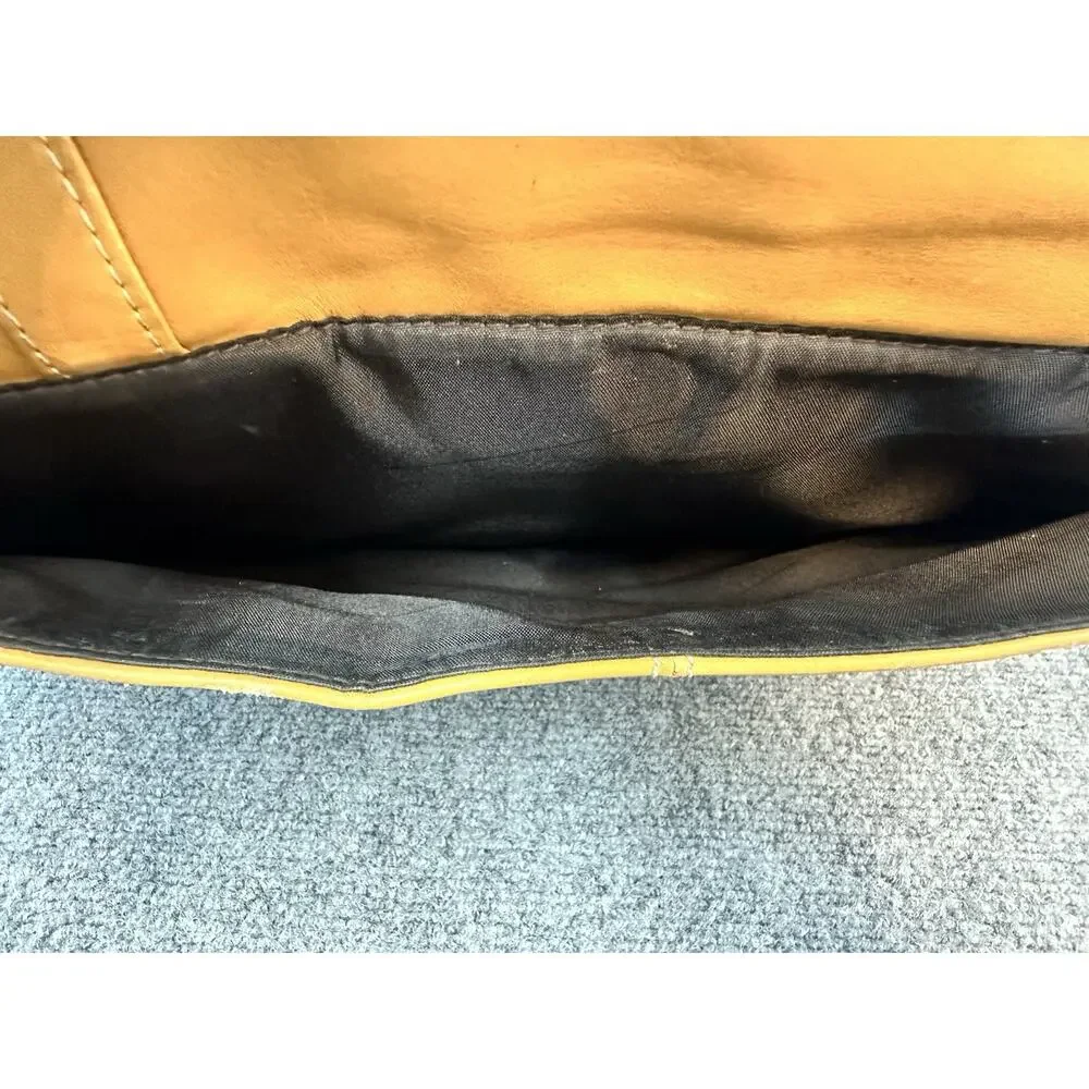 Kenneth Cole Reaction Leather Messenger Bag Tan Distressed for Repair